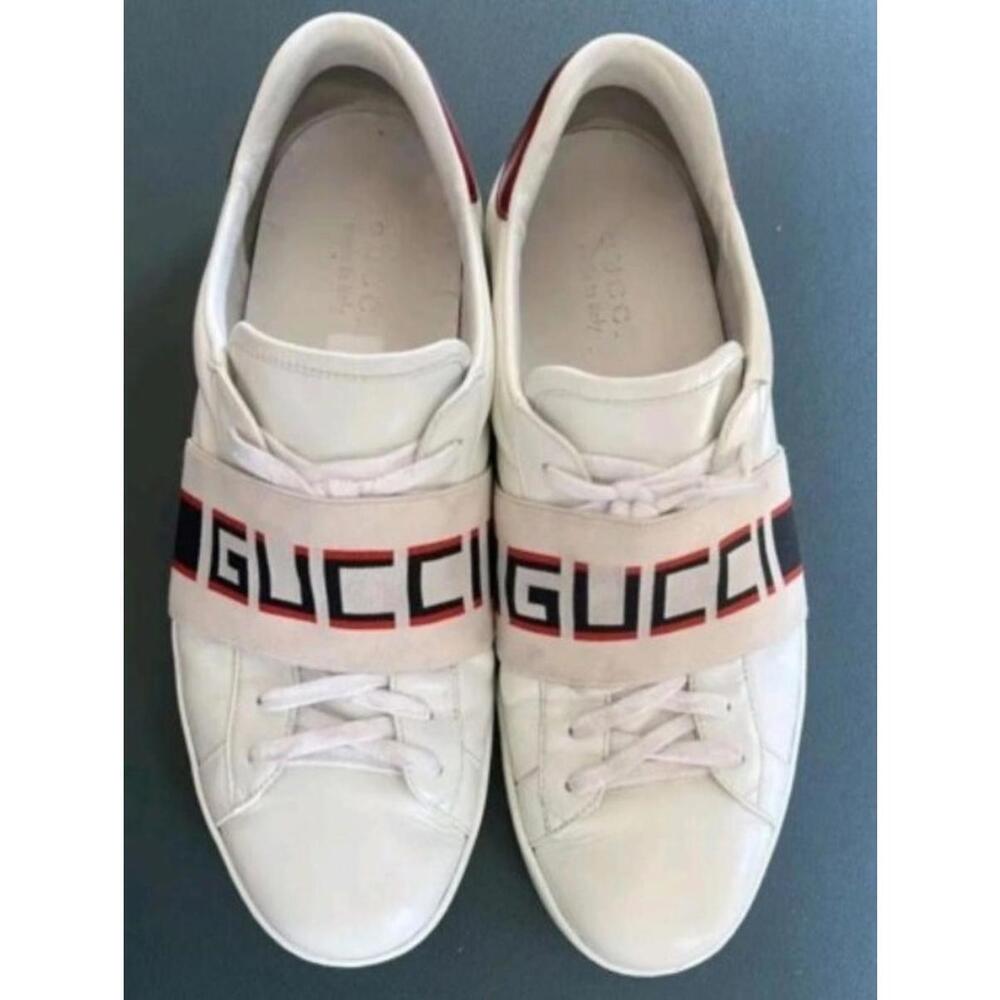 Gucci Ace  Mens sneakers  11/EU 44.5/UK10 Stripe White Leather Rubber sole LOGO